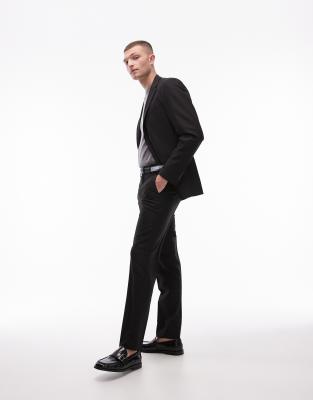 Topman skinny suit trousers in black