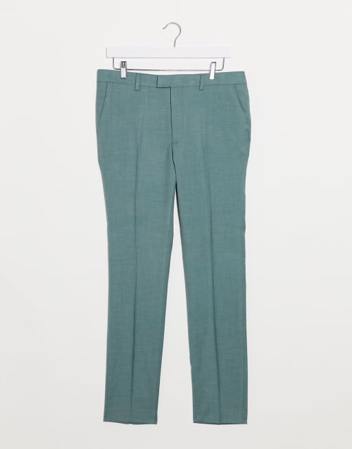 Topman skinny suit trousers in green ASOS