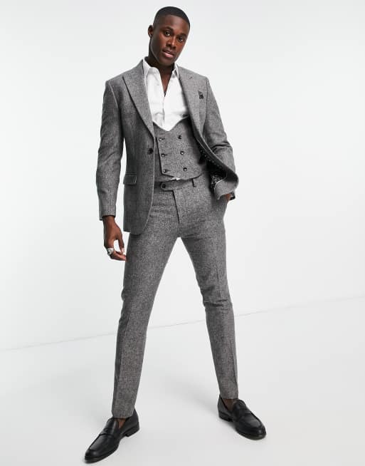 Topman skinny suit trousers in grey ASOS