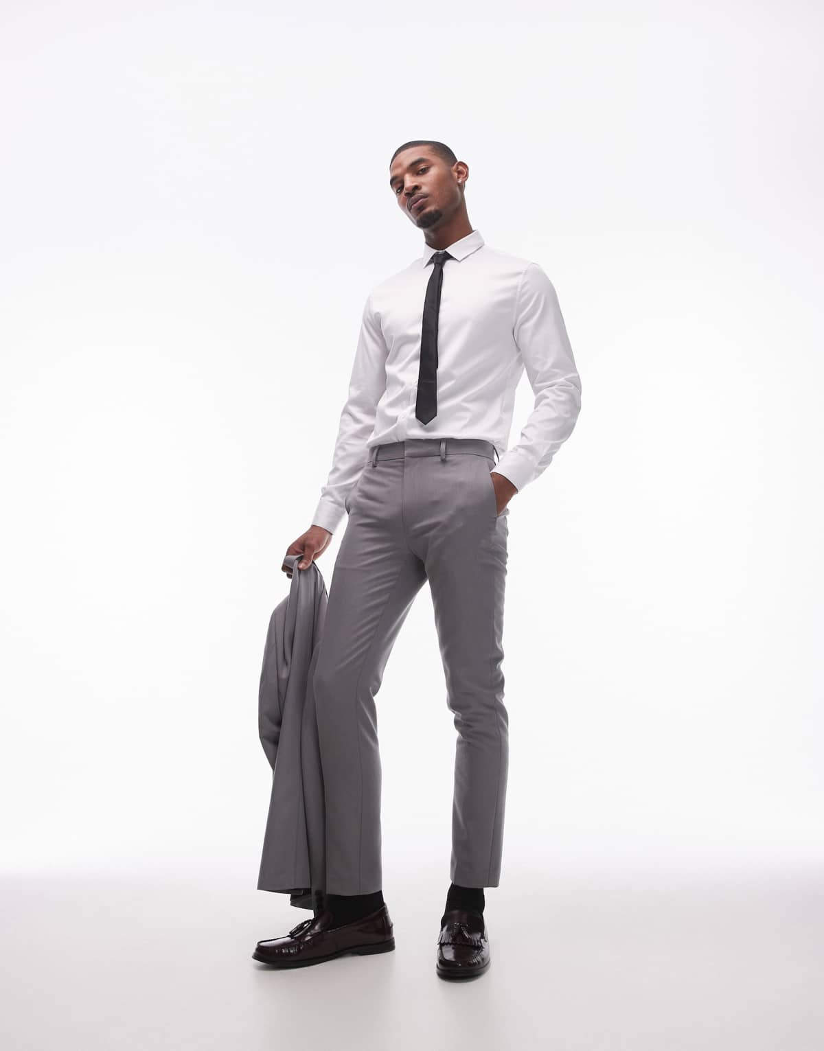 Topman skinny suit trousers in grey