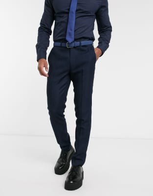 Topman  Enge Anzughose in Marine-Navy Navy
