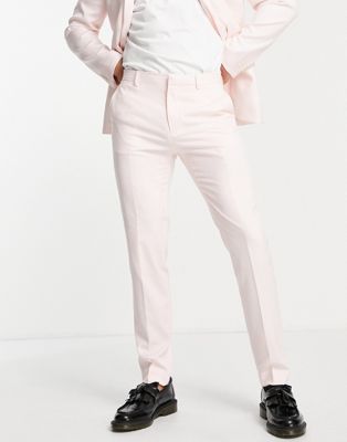 Topman skinny suit trousers in pink - ASOS Price Checker