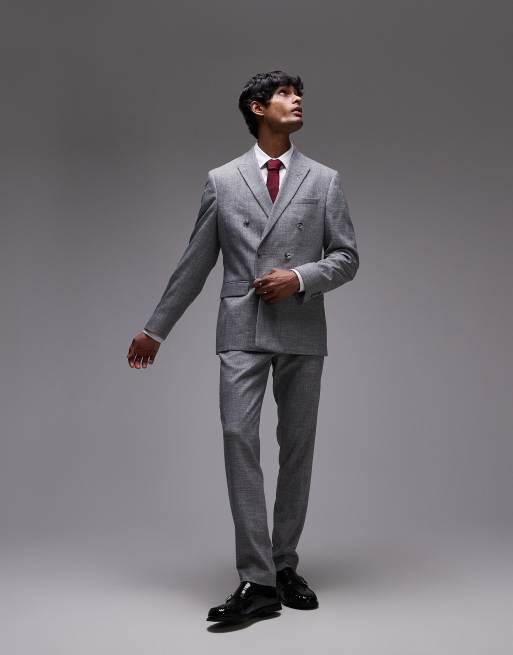 Topman skinny textured suit jacket in gray, 3 of 5