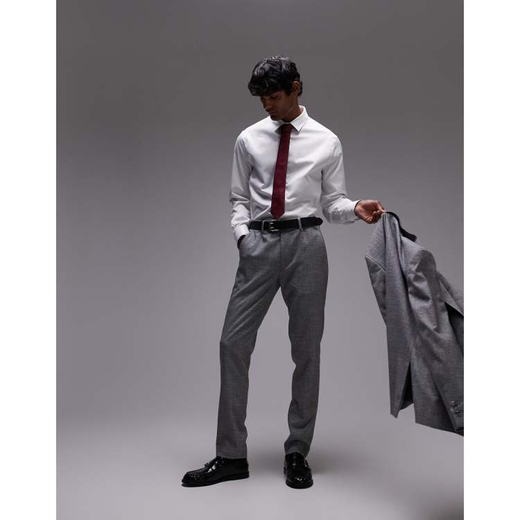 Topman skinny textured suit pants in gray | ASOS
