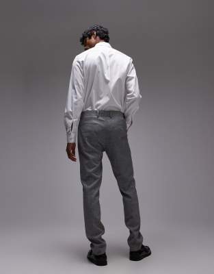 Topman skinny textured suit pants in gray | ASOS