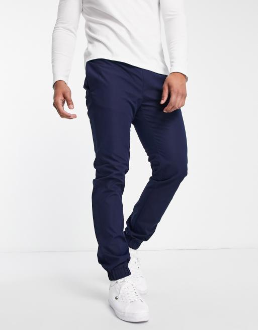 Topman skinny trousers with elasticated waist in navy