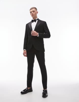 asos Topman Skinny Tux Suit in Black
