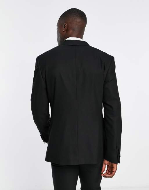 Topman skinny tux suit jacket in black, 4 of 4