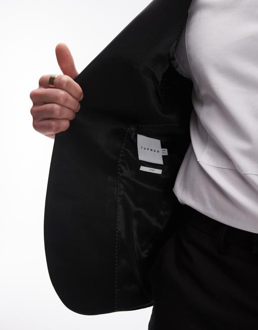 Topman skinny tux suit jacket in black, 3 of 5