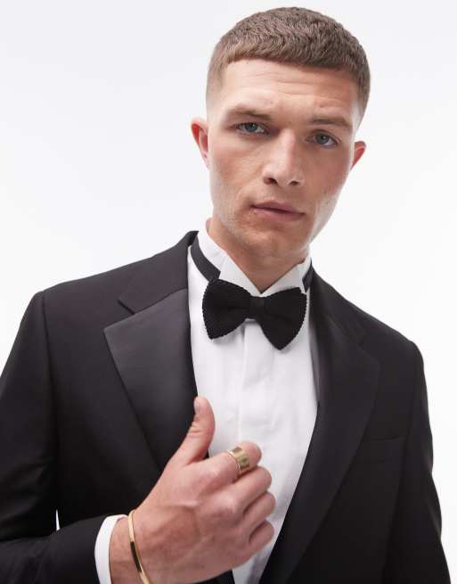 Topman skinny tux suit jacket in black, 4 of 5