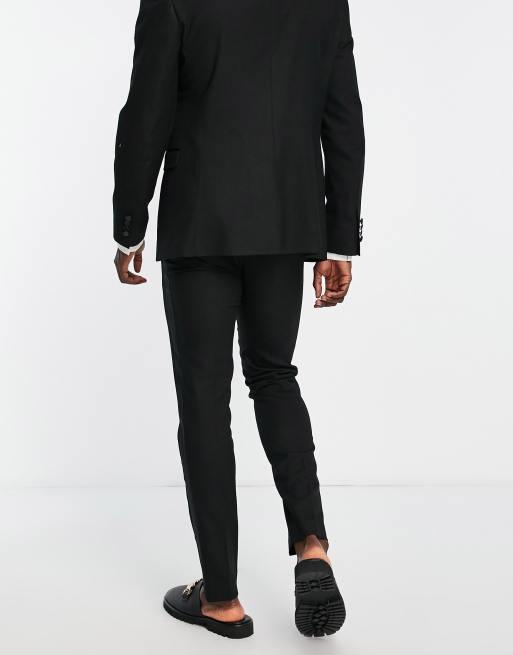 Topman skinny tux suit pants in black