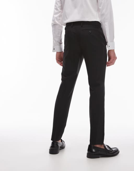 Topman skinny tux suit pants in black, 3 of 5