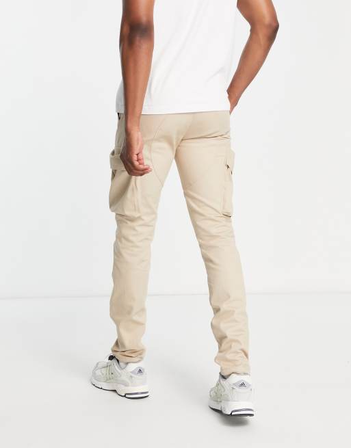 Topman skinny two pocket cargo trouser in stone | ASOS