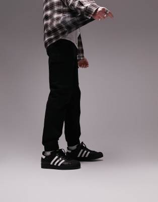 Topman Topman skinny two pocket cargo trousers in black