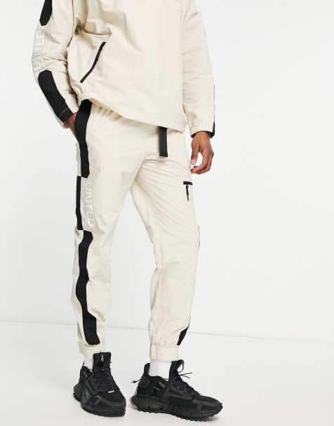Topman skinny untitled belted cargo co-ord trousers in off white - view 1