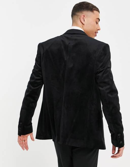 Black Velvet Slim Fit Blazer