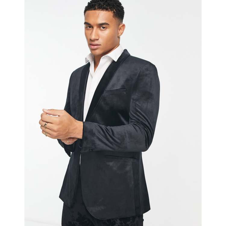 Black Velvet Slim Fit Blazer