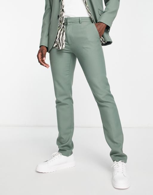 Green skinny sale trousers