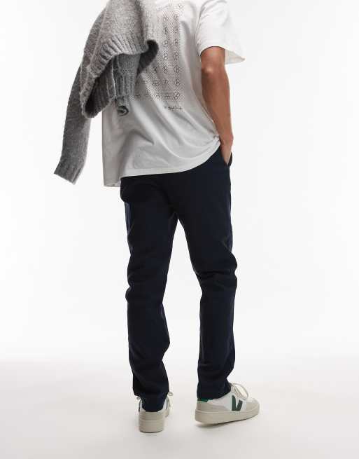 Topman slim chino pant in navy, 5 of 5