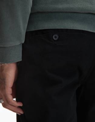 Topman slim chino trousers in black