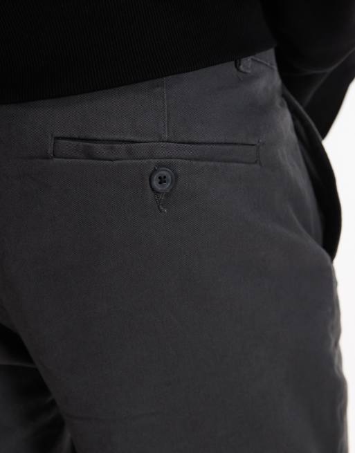 Topman slim chino pants in charcoal, 2 of 5