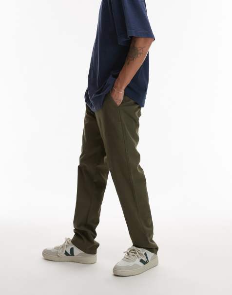 Topman slim chino pants in khaki - view 1