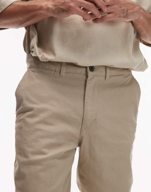 Topman slim chino pants in stone, 3 of 5