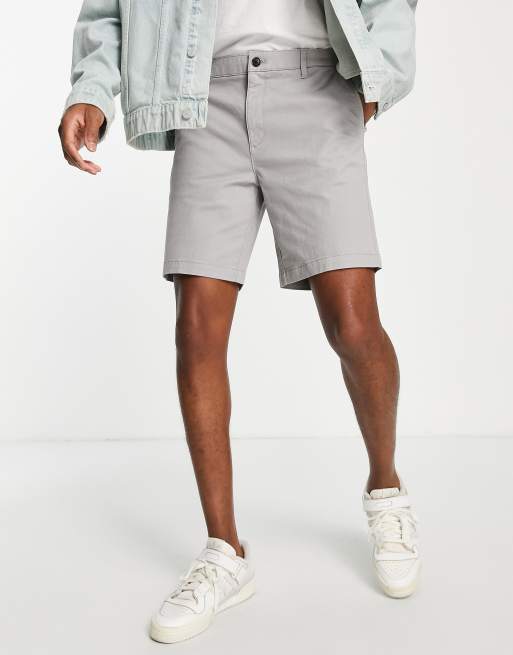 Topman skinny chino shorts in light grey