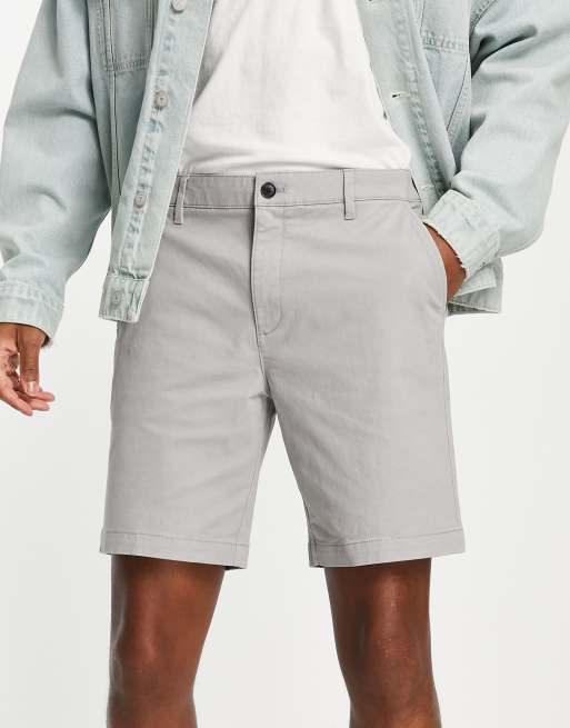 Topman skinny chino shorts in light grey