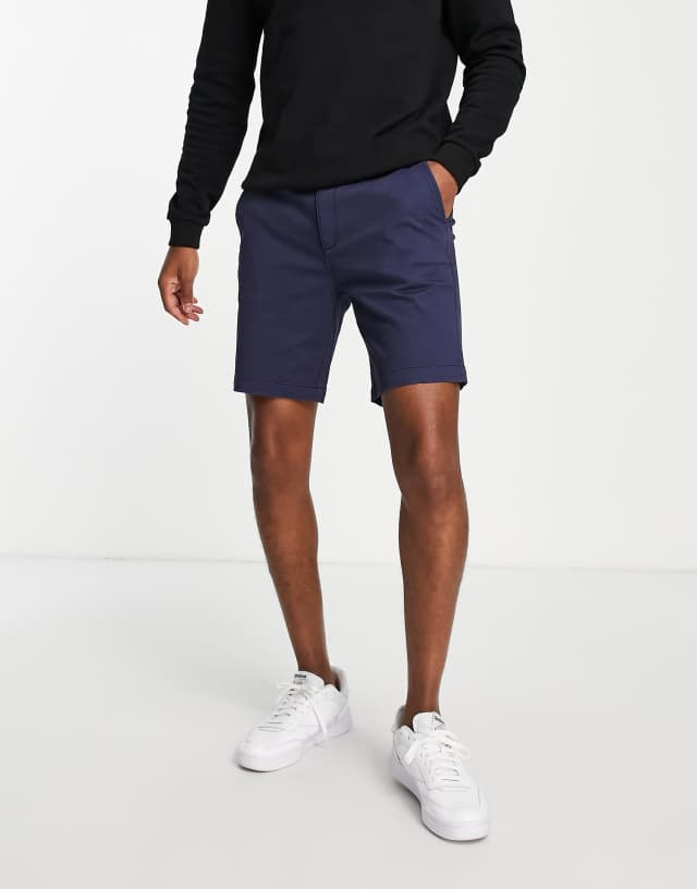 Topman - slim chino short in navy