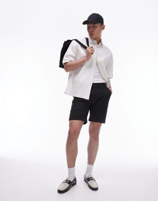 slim chino shorts in black