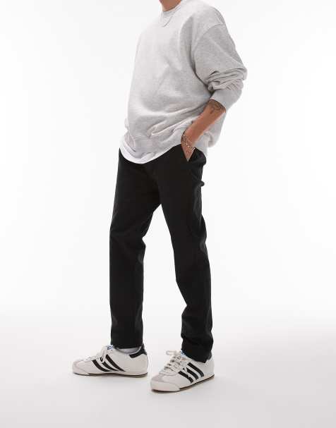 Topman slim chino trousers in  black - view 1