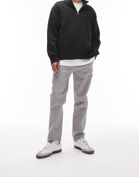 Topman slim chino trousers in grey - view 1