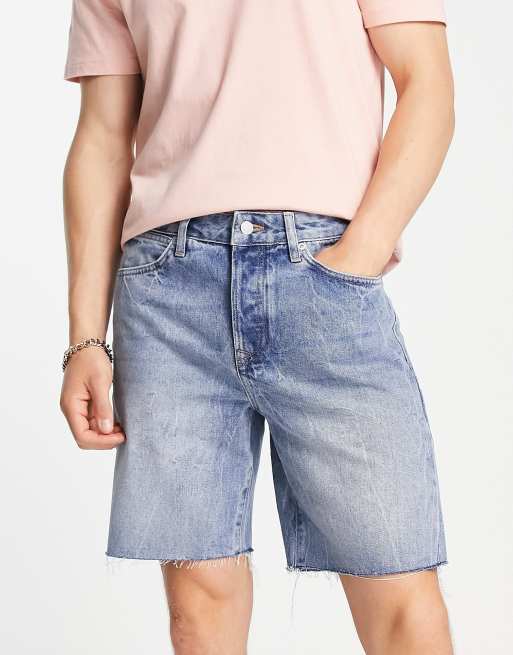 Mid wash 2025 denim shorts