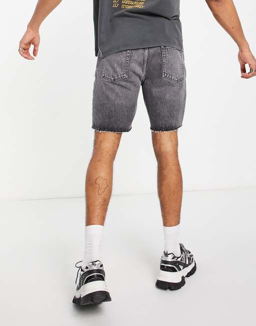 Grey denim 2025 shorts mens