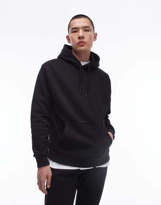 Topman slim fit hoodie in black ASOS