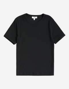 Model wearing Slim fit rib t-shirt in black