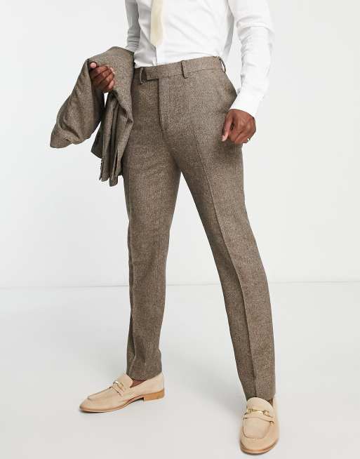 WOOL HERRINGBONE SLACKS