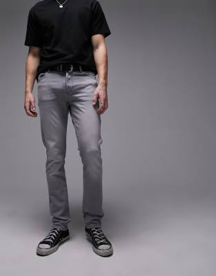 Topman slim jeans in grey  - ASOS Price Checker