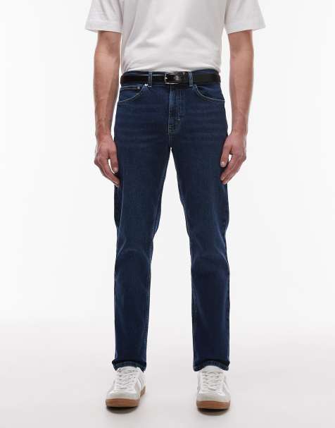 Topman - Slim-jeans med stretch i mørkeblå vask - view 1