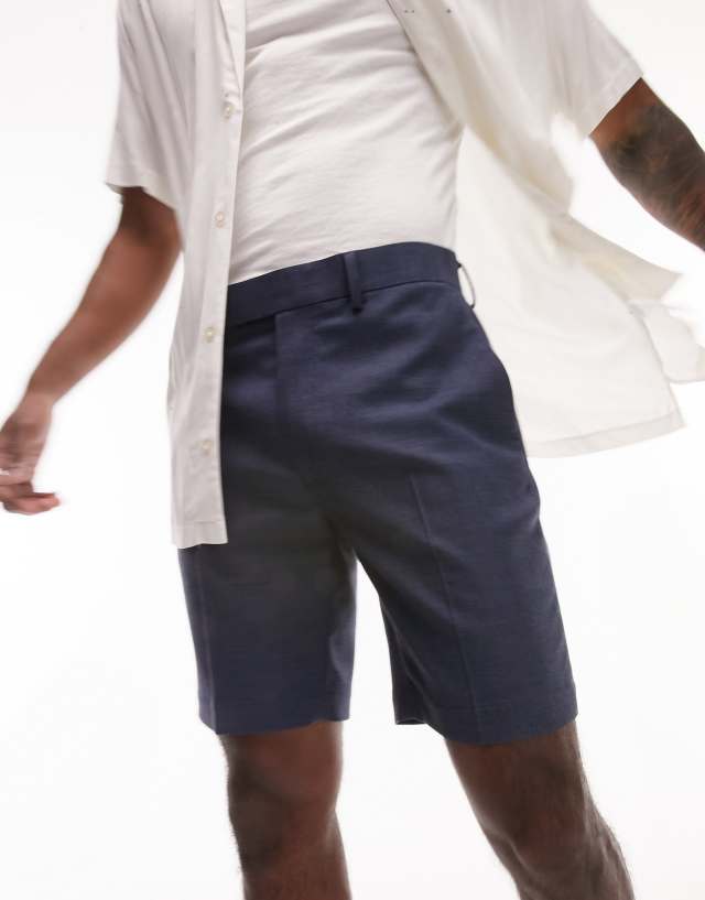 Topman - slim smart short in navy