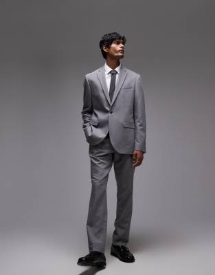 Topman Slim Suit Jacket In Gray