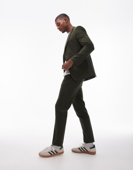 Topman slim suit jacket in khaki, 2 of 5