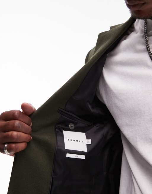 Topman slim suit jacket in khaki, 3 of 5