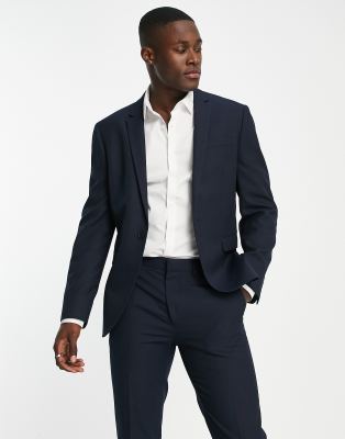 Topman slim suit jacket in navy