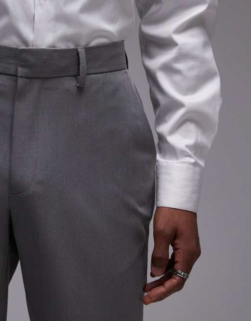 Topman slim suit pants in gray, 3 of 5