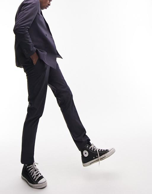 Topman slim suit pants in navy ASOS