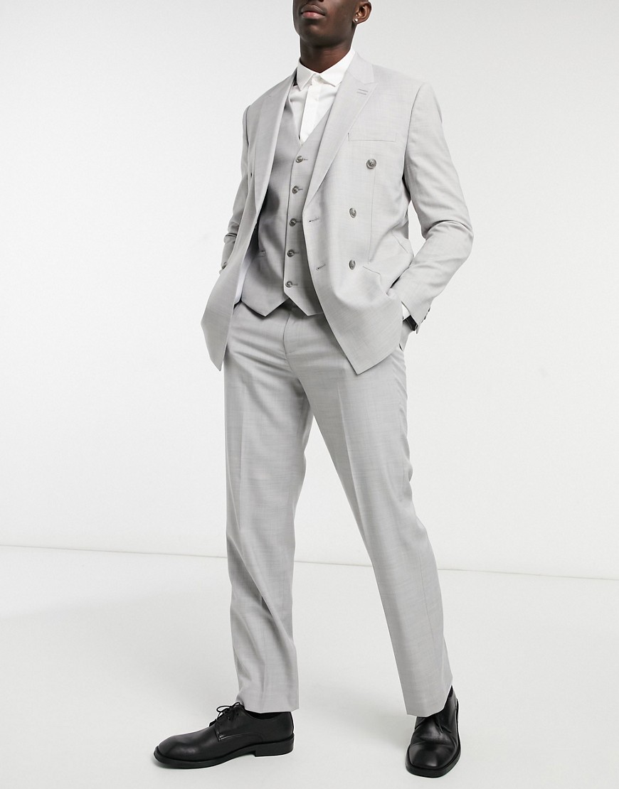 Topman slim suit trouser in grey