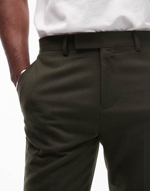 Topman slim suit trousers in khaki, 3 of 5