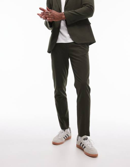 Topman slim suit trousers in khaki, 4 of 5